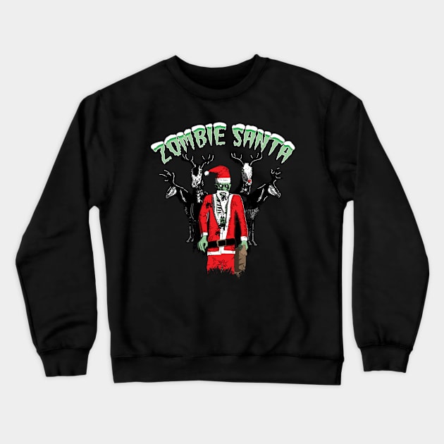 Zombie Santa and Reindeers Crewneck Sweatshirt by atomguy